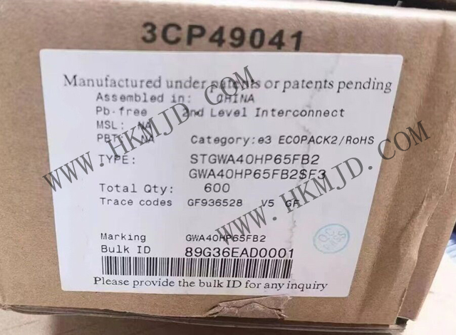 【供應(yīng)IGBT晶體管】STGWA40HP65FB2 溝槽型場(chǎng)截止 650 V 72 A 227 W 通孔 TO-247 長(zhǎng)引線